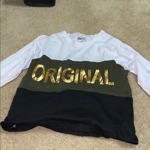 On fire three color long sleeve crop top